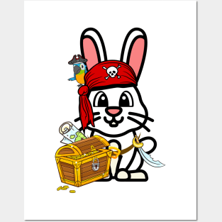 Cute bunny is a pirate Posters and Art